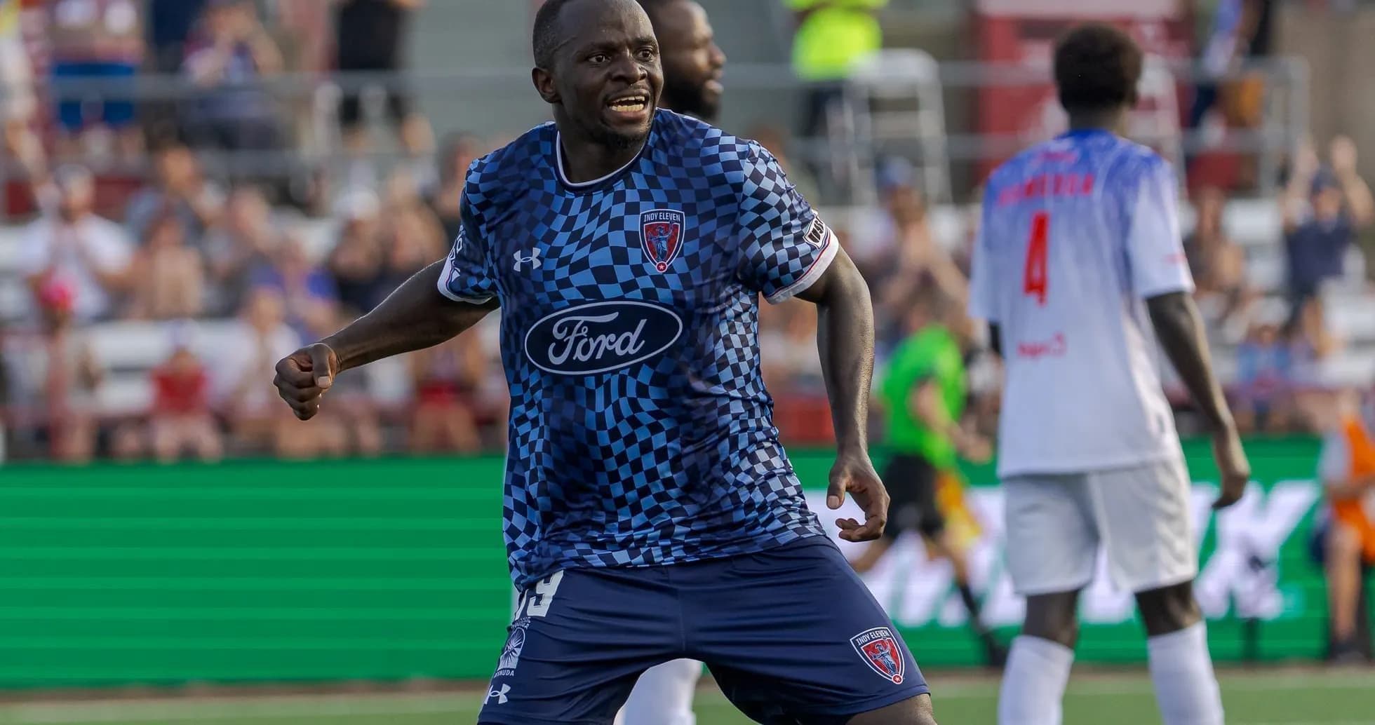 Jugador de Indy Eleven celebrando un gol Jugador de Indy Eleven celebrando un gol