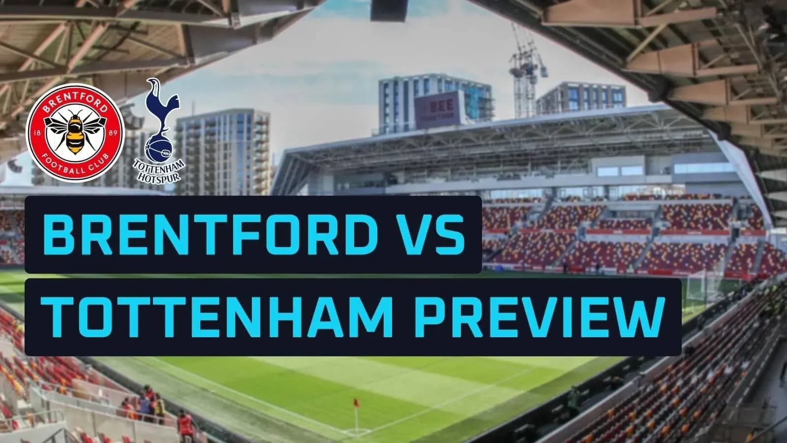 Estadio con logos de Brentford y Tottenham, previa del partido Estadio con logos de Brentford y Tottenham, previa del partido