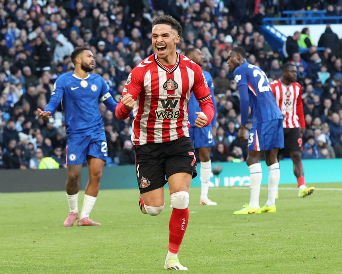 Jugador de Sunderland celebra un gol Jugador de Sunderland celebra un gol