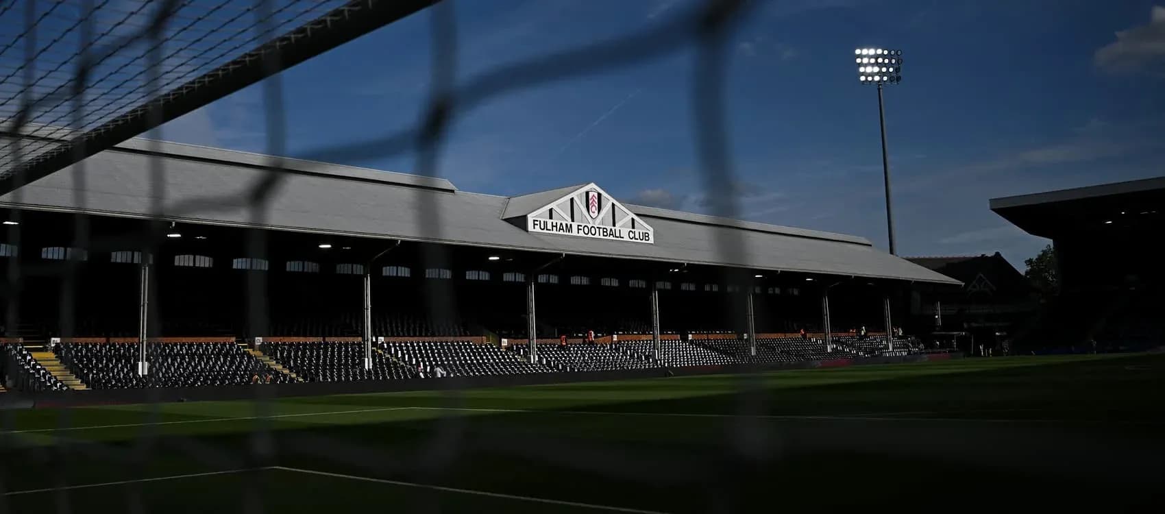 Vista del estadio de Fulham desde la portería Vista del estadio de Fulham desde la portería
