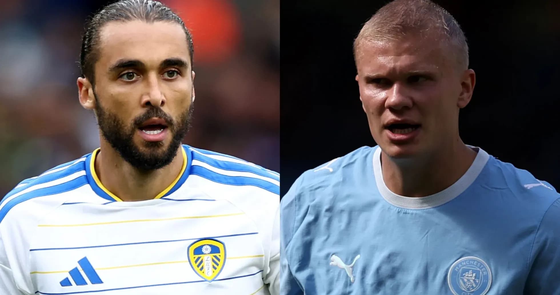 Jugadores de Leeds y Manchester City en el campo Jugadores de Leeds y Manchester City en el campo