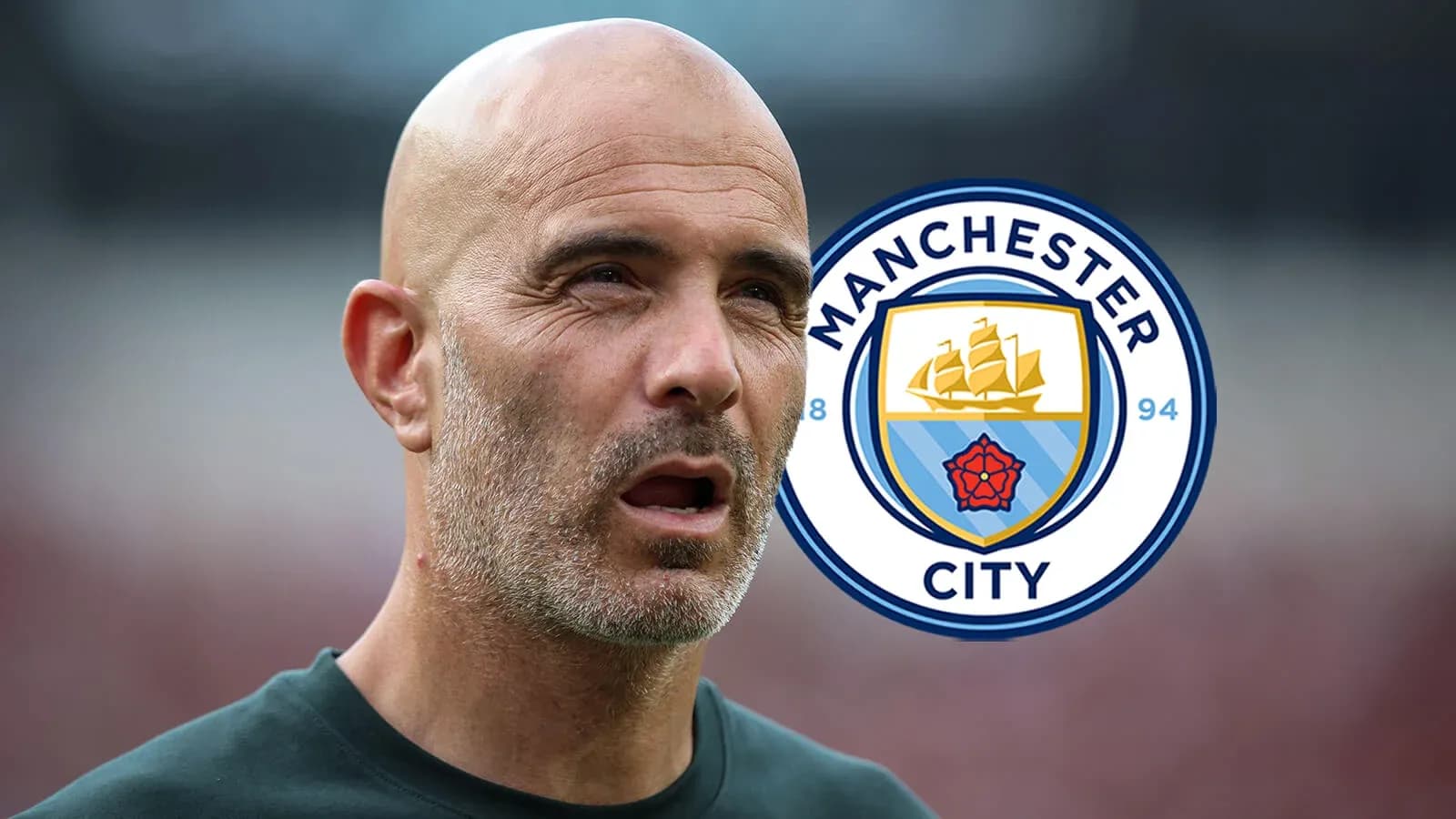 Entrenador de Manchester City en primer plano Entrenador de Manchester City en primer plano