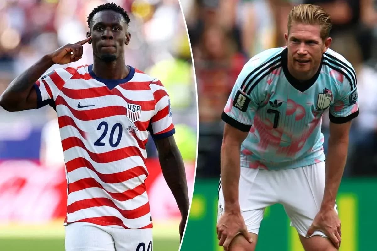 Jugadores de USA y Bélgica en el partido Jugadores de USA y Bélgica en el partido