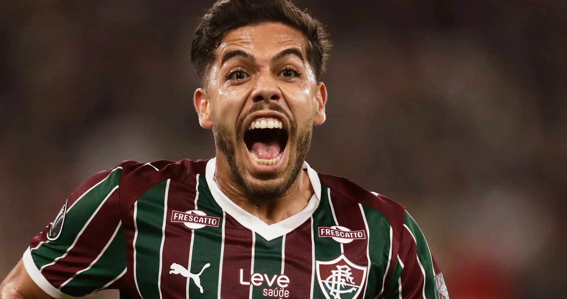 Jugador de Fluminense celebrando un gol Jugador de Fluminense celebrando un gol