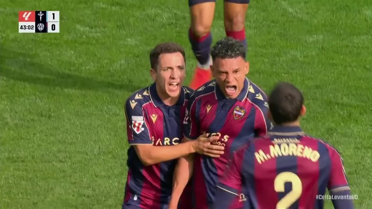Jugadores de Levante celebrando un gol Jugadores de Levante celebrando un gol