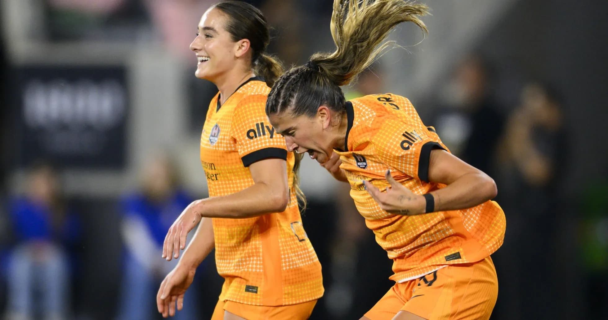 Jugadoras del Houston Dash celebrando un gol Jugadoras del Houston Dash celebrando un gol