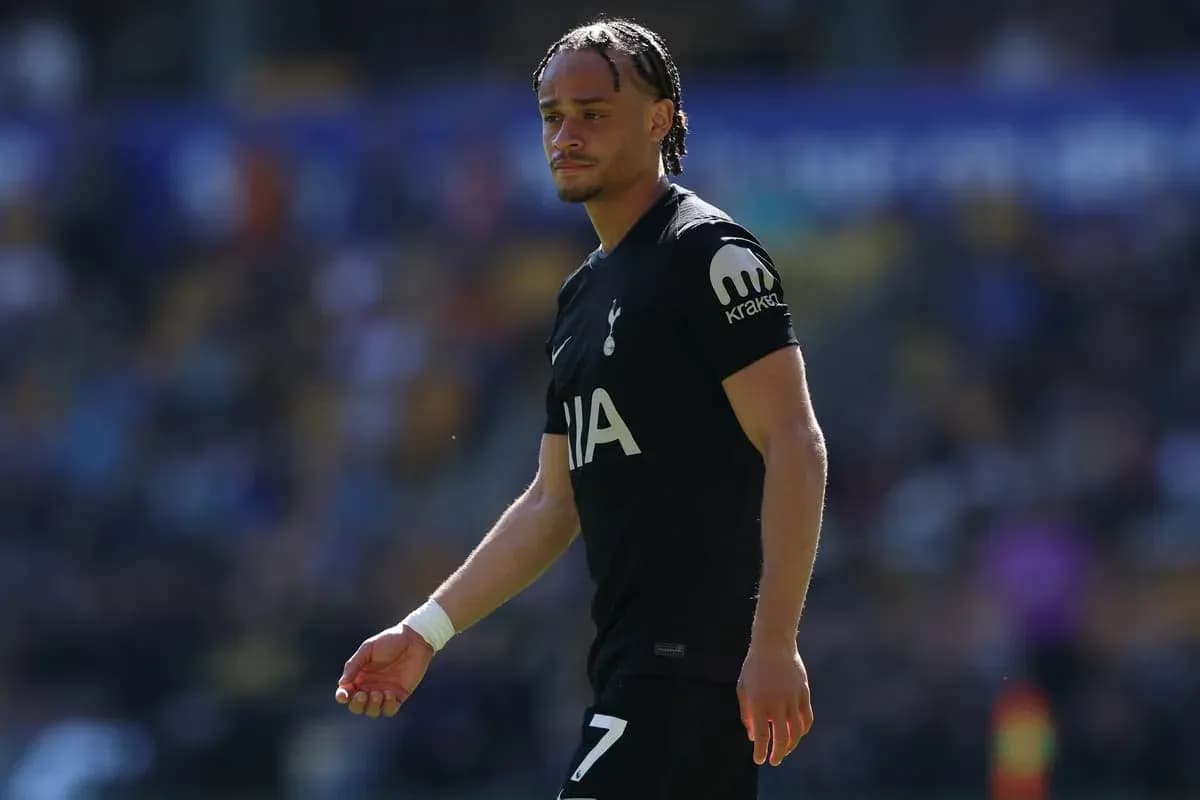 Jugador de Tottenham caminando en el campo Jugador de Tottenham caminando en el campo