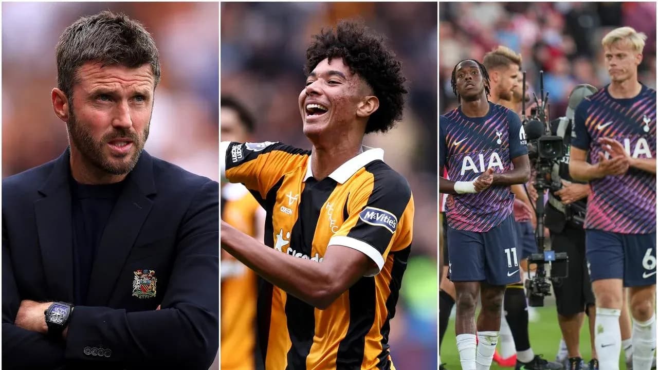 Entrenador, jugador y equipo de Tottenham en partido Entrenador, jugador y equipo de Tottenham en partido