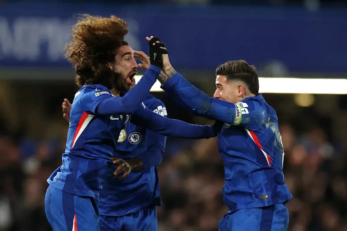 Jugadores de Chelsea celebrando un gol en el partido Jugadores de Chelsea celebrando un gol en el partido
