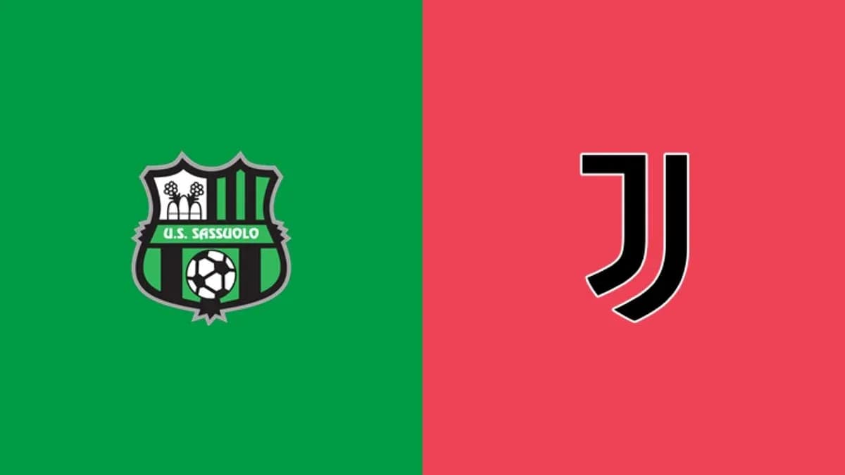 Logos de U.S. Sassuolo y Juventus en fondo colorido Logos de U.S. Sassuolo y Juventus en fondo colorido
