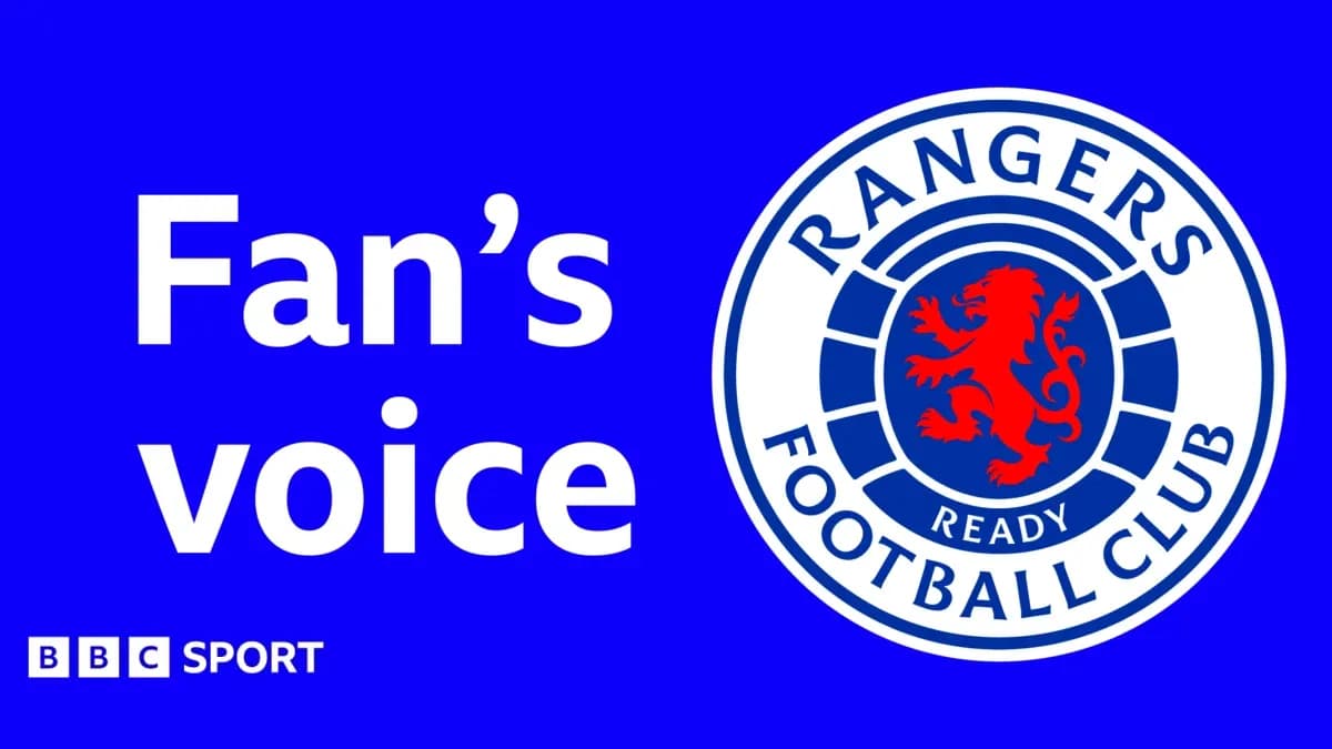 Texto de 'Fan's voice' con logo de Rangers FC Texto de 'Fan's voice' con logo de Rangers FC
