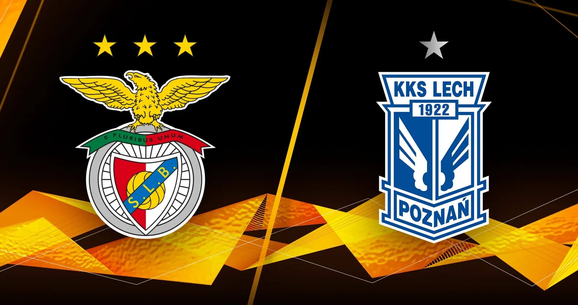 Logos de Benfica y Lech Poznan en Europa League Logos de Benfica y Lech Poznan en Europa League